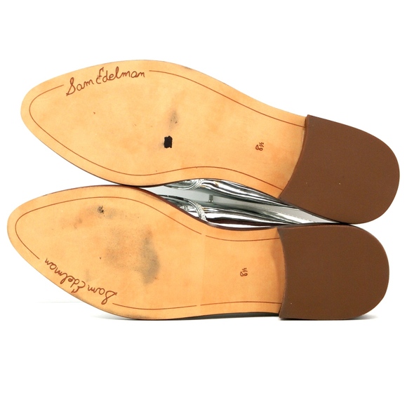 NEW Sam Edelman Lowell Oxford Mules Chrome Silver - Picture 5 of 6
